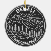 Nationalpark Denali Alaska Mount Hunter Monoline Keramik Ornament (Hinten)