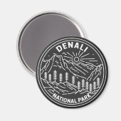 Nationalpark Denali Alaska Mount Hunter Monoline Magnet (Vorderseite/Rückseite)