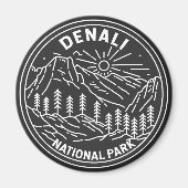 Nationalpark Denali Alaska Mount Hunter Monoline Magnet (Vorne)