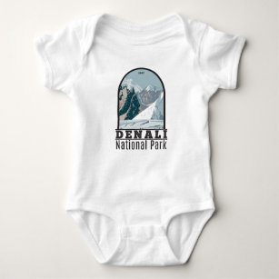 Nationalpark Denali Alaska Mount Hunter Vintag Baby Strampler