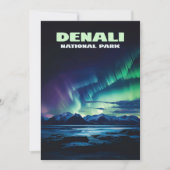 Nationalpark Denali Alaska Nord Lights Retro (Vorderseite)
