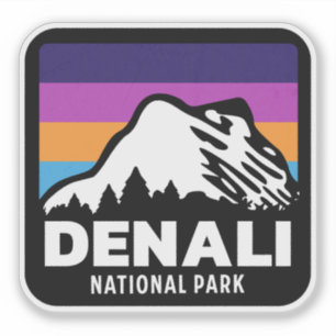 Nationalpark Denali Alaska Retro Vintages Geschenk Aufkleber