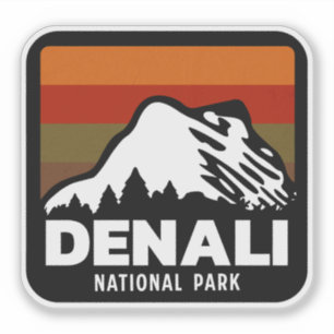 Nationalpark Denali Alaska Retro Vintages Geschenk Aufkleber