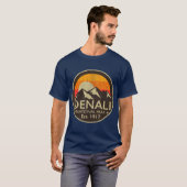 Nationalpark Denali Alaska Retro Wandergeschenk T-Shirt (Vorne ganz)