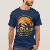 Nationalpark Denali Alaska Retro Wandergeschenk T-Shirt (Vorderseite)