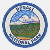 Nationalpark Denali, Alaska Runder Aufkleber (Vorderseite)