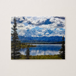 Nationalpark Denali Alaska Sky Clouds Mountains Puzzle