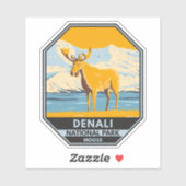 Nationalpark Denali Alaska Vintag Aufkleber (Blatt)