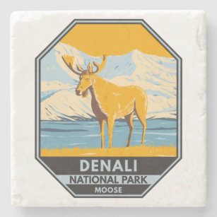 Nationalpark Denali Alaska Vintag Steinuntersetzer