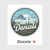 Nationalpark Denali Alaska Vintage Reise Aufkleber (Blatt)