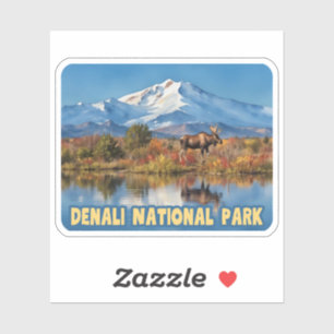 Nationalpark Denali Alaska Wasserfarbe Aufkleber