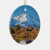 Nationalpark Denali Alaska Wasserfarbe Keramik Ornament (Rechts)