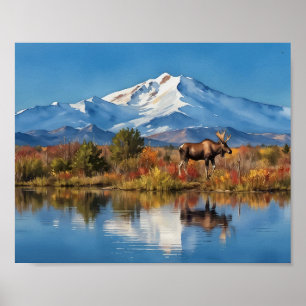 Nationalpark Denali Alaska Wasserfarbe Poster
