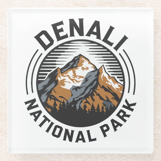 Nationalpark Denali Glasuntersetzer (Vorderseite)