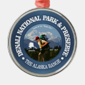 Nationalpark Denali (Hiker C) Silbernes Ornament (Vorne)