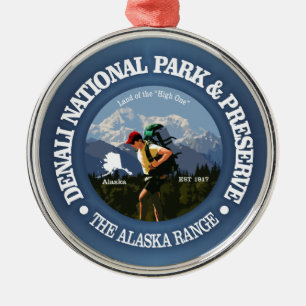 Nationalpark Denali (Hiker C) Silbernes Ornament