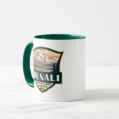 Nationalpark Denali Illustration Travel Vintag Tasse (Vorderseite Links)