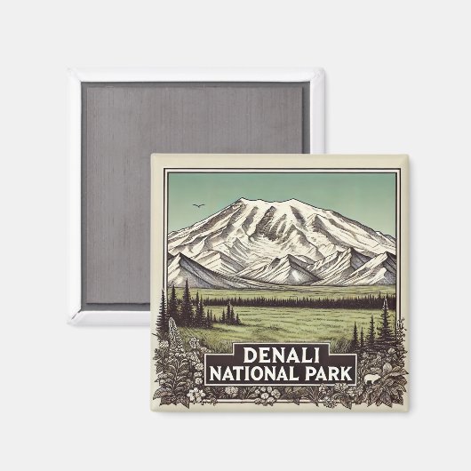Nationalpark Denali Magnet (Vorderseite/Rückseite)