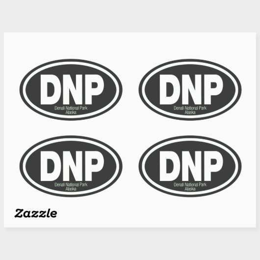 Nationalpark Denali Ovaler Aufkleber (Blatt)