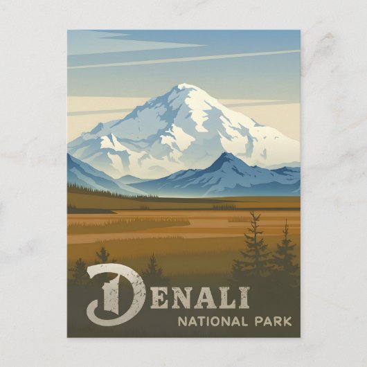 Nationalpark Denali Postkarte (Vorderseite)