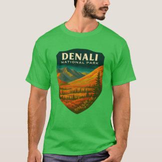 Nationalpark Denali Retro Berg Wilderness Sti T-Shirt