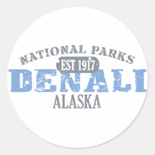 Nationalpark Denali Runder Aufkleber