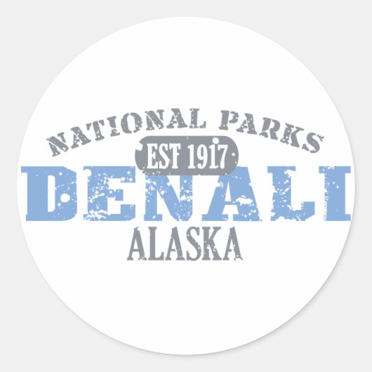Nationalpark Denali Runder Aufkleber (Vorderseite)