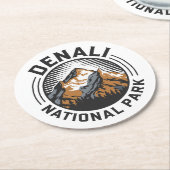 Nationalpark Denali Runder Pappuntersetzer (Angewinkelt)