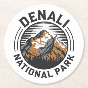 Nationalpark Denali Runder Pappuntersetzer