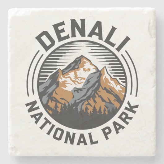 Nationalpark Denali Steinuntersetzer (Vorderseite)