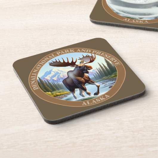 Nationalpark Denali und Reservat Alaska Getränkeuntersetzer (Linke Seite)