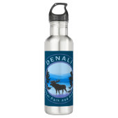 Nationalpark Denali und Reservat Moose Edelstahlflasche (Vorderseite)