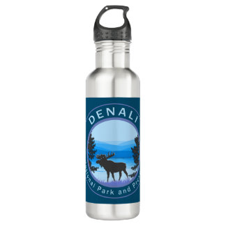 Nationalpark Denali und Reservat Moose Edelstahlflasche