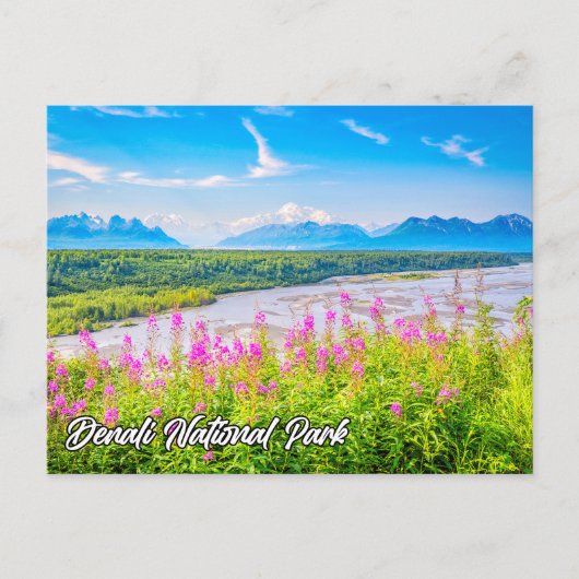 Nationalpark Denali und Schutzgebiet Alaska Postkarte (Vorderseite)
