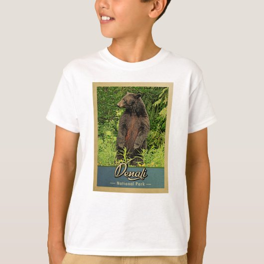 Nationalpark Denali Vintag Bear T-Shirt (Vorderseite)