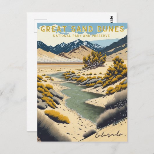 Nationalpark der Großen Sanddünen, Colorado Postca Postkarte (Vorne/Hinten)