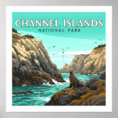 Nationalpark der Vintagen Kanalinseln Poster (Vorne)