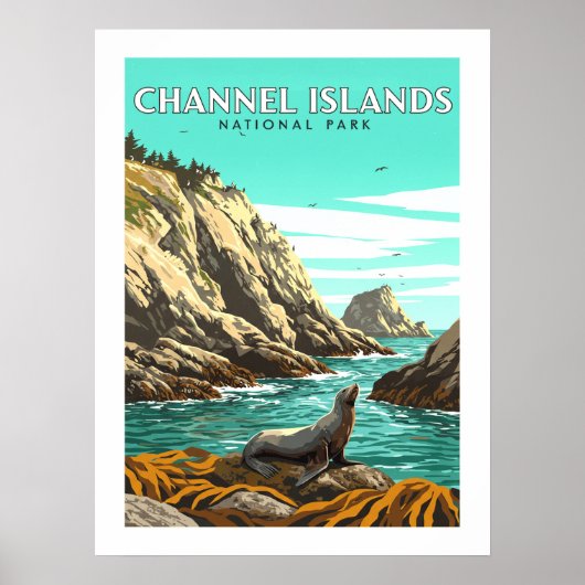 Nationalpark der Vintagen Kanalinseln Poster (Vorne)
