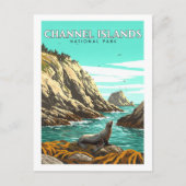 Nationalpark der Vintagen Kanalinseln Postkarte (Vorderseite)