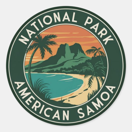 Nationalpark des amerikanischen Emblems der Samoa- Runder Aufkleber (Vorderseite)