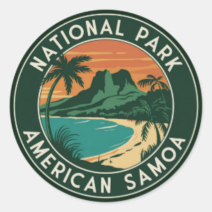 Nationalpark des amerikanischen Emblems der Samoa- Runder Aufkleber