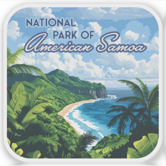 Nationalpark des amerikanischen Samoa Beach Regenw Aufkleber (Vorderseite)