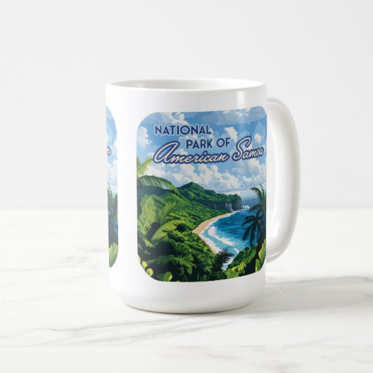 Nationalpark des amerikanischen Samoa Beach Regenw Kaffeetasse (VorderseiteRechts)