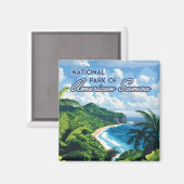 Nationalpark des amerikanischen Samoa Beach Regenw Magnet (Vorderseite/Rückseite)
