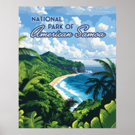 Nationalpark des amerikanischen Samoa Beach Regenw Poster