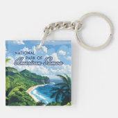 Nationalpark des amerikanischen Samoa Beach Regenw Schlüsselanhänger (Rückseite)