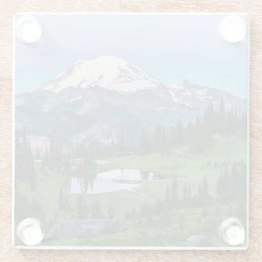 Nationalpark des Mount Rainier Glasuntersetzer (Rückseite)