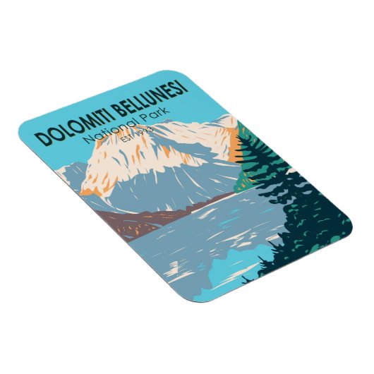 Nationalpark Dolomiti Bellunesi Italien Vintag Magnet (Rechte Seite)