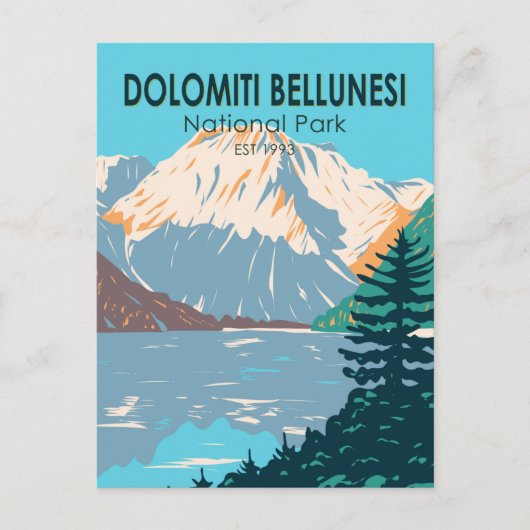 Nationalpark Dolomiti Bellunesi Italien Vintag Postkarte (Vorderseite)