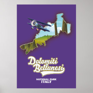 Nationalpark dolomiti bellunesi italy poster